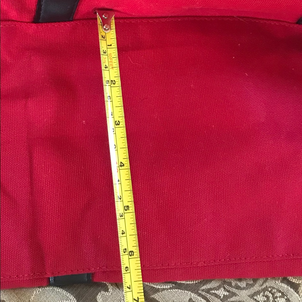Victoria’s Secret Red Canvas Large Tote Purse Weekender Bag - Picture 5 of 6